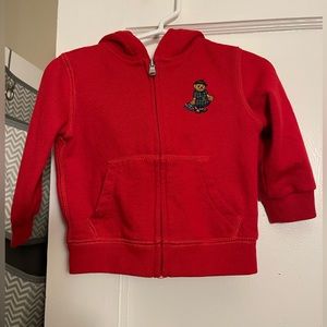 Ralph Lauren Girls 9M Red Zip Up Hoodie